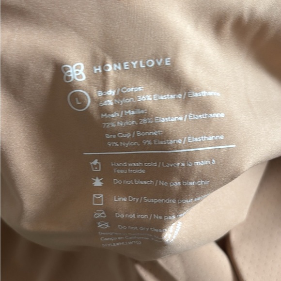 Honeylove Liftwear Long Tank Bra Large Nude Sand - Picture 4 of 4